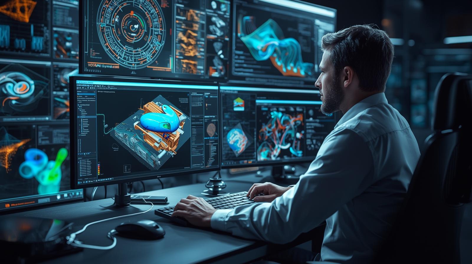 generate 3d engineer image for ansys cfd & fluids (2)